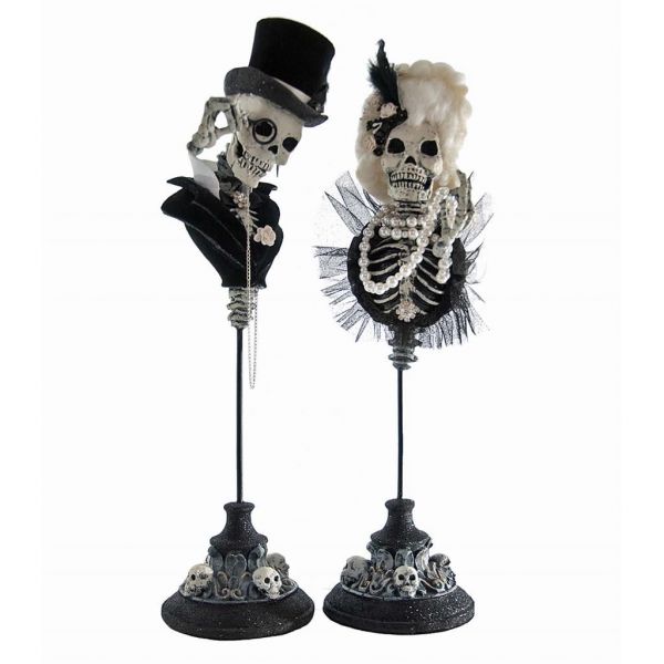 Новогодний декор скелеты леди и мистер на подставке 42 см KC 28-628132 KATHERINE`S COLLECTION