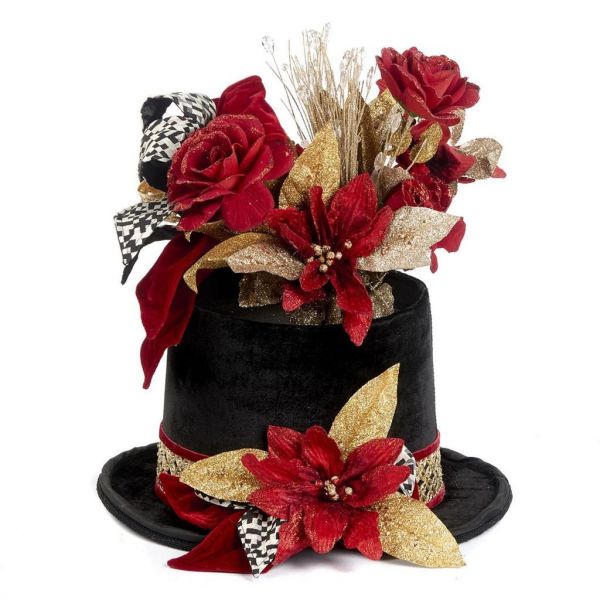 Новогодний декор старинная шляпа с цветами 51 см KC 28-828295 KATHERINE`S COLLECTION