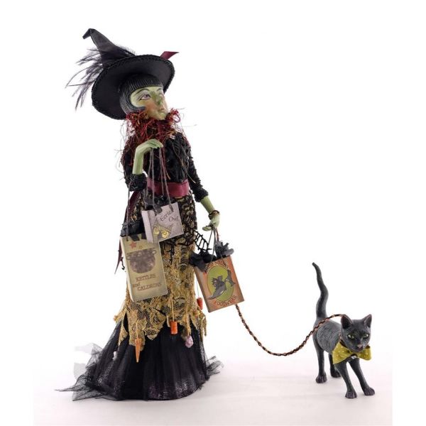 Новогодний декор ведьма с кошкой на подставке 40 см KC 28-928495 KATHERINE`S COLLECTION