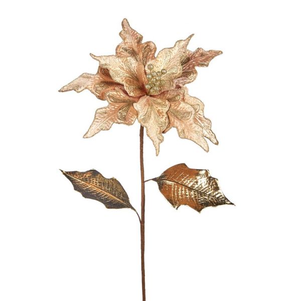 Декоративная ветка металлический цветок пуансеттии 81 см SP 20205 GOODWILL