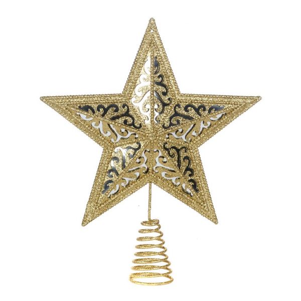 Елочное украшение топпер золотая полярная звезда 26,5 см TR 25173 GOODWILL